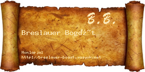 Breslauer Bogát névjegykártya